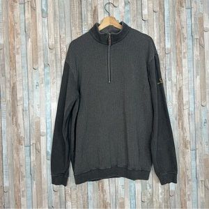 Straight Down XL Quarter 1/4 Zip Knit Pullover Sweater Golf Charcoal J Vineyards